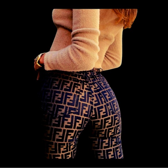 Fendi Vintage Zucca Monogram FF Logo Jean Trousers - Picture 5 of 16